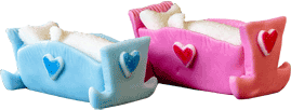 Wiegen rosa/blau