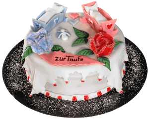 Tauf-Torte Zwillinge