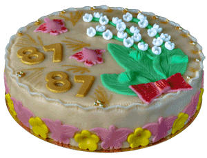 Maiglöckchen-Marzipan-Torte