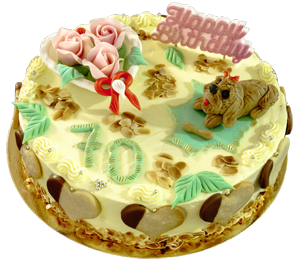 Geburtstagstorte mit Hund