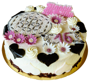 Geburtstagstorte mit Lebensblume